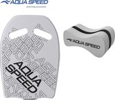 Aqua Speed WAVE Kickboard / Zwemplank & Pullbuoy Set - Optimaliseer je Zwemtraining! - Grijs
