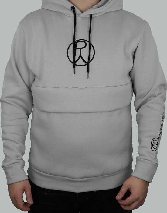 Purpy Hoodie Grey S - hoodie - oversized - met grote zak - Purpy - trui met zak - super warm - extra comfortabel - designer hoodie - streetwear hoody - reis hoodie - Reizen - super zacht