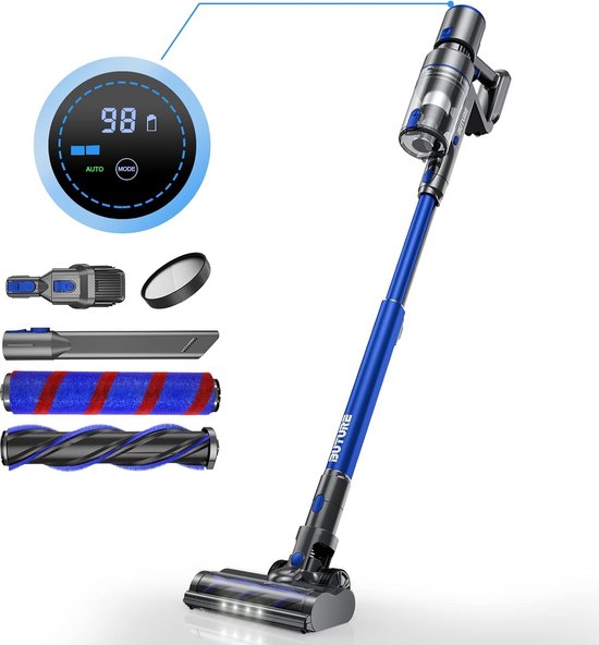 Lubluelu Draadloze stofzuiger, 400 W, 45.000 Pa zuigkracht, 50 minuten
