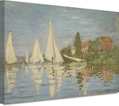Regattas in Argenteuil - Claude Monet portret - Zeilboten wanddecoratie - Schilderij op canvas Transport - Vintage schilderij - Schilderijen op canvas - Wanddecoratie 90x60 cm