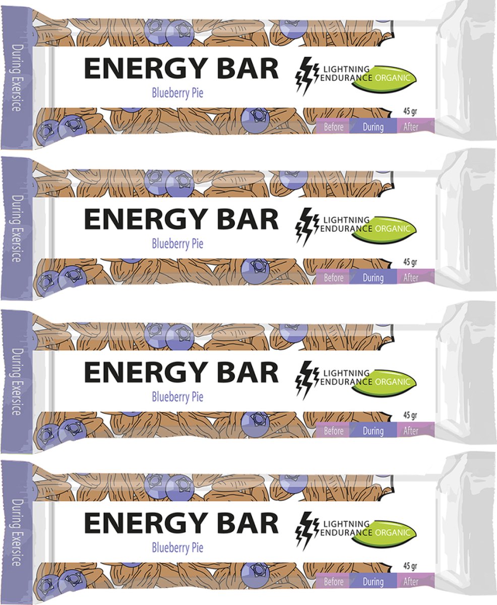 Goedkoopste Lightning BIO Energy Bar - Blueberry Pie - 15 x 45 gram