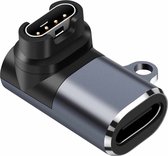 Case2go - USB-C naar adapter geschikt voor Garmin - 90 graden Oplaad Connector - Smartwatch - USB Adapter - Oplader - Zwart