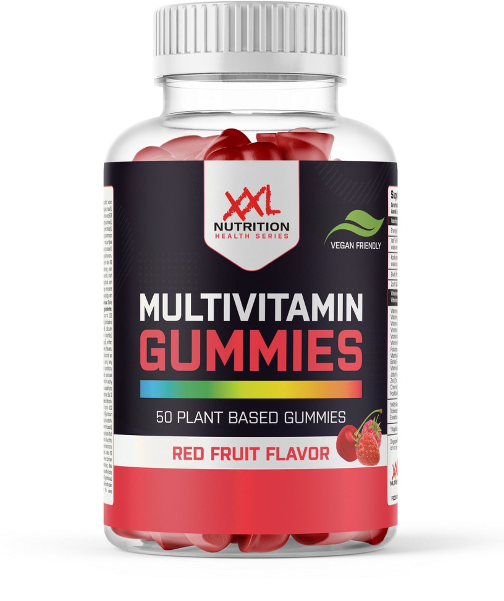 Goedkoopste XXL Nutrition - Multivitamine Gummies - 10 Vitamines & Vol Mineralen - 100 Plantaardig - Red Fruit Flavor - 50 stuks