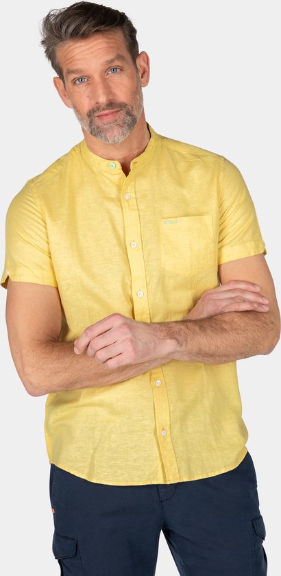 NZA New Zealand Auckland - Overhemd zonder kraag met korte mouw - Iguana Yellow