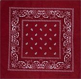 New Age Devi - Paisley Bandana Bordeaux rood / Bordeaux red 50x50 cm - 100% katoen - Accessoire - Hoofddoek - Fashion - Festival - Mode - Carnaval - Lifestyle