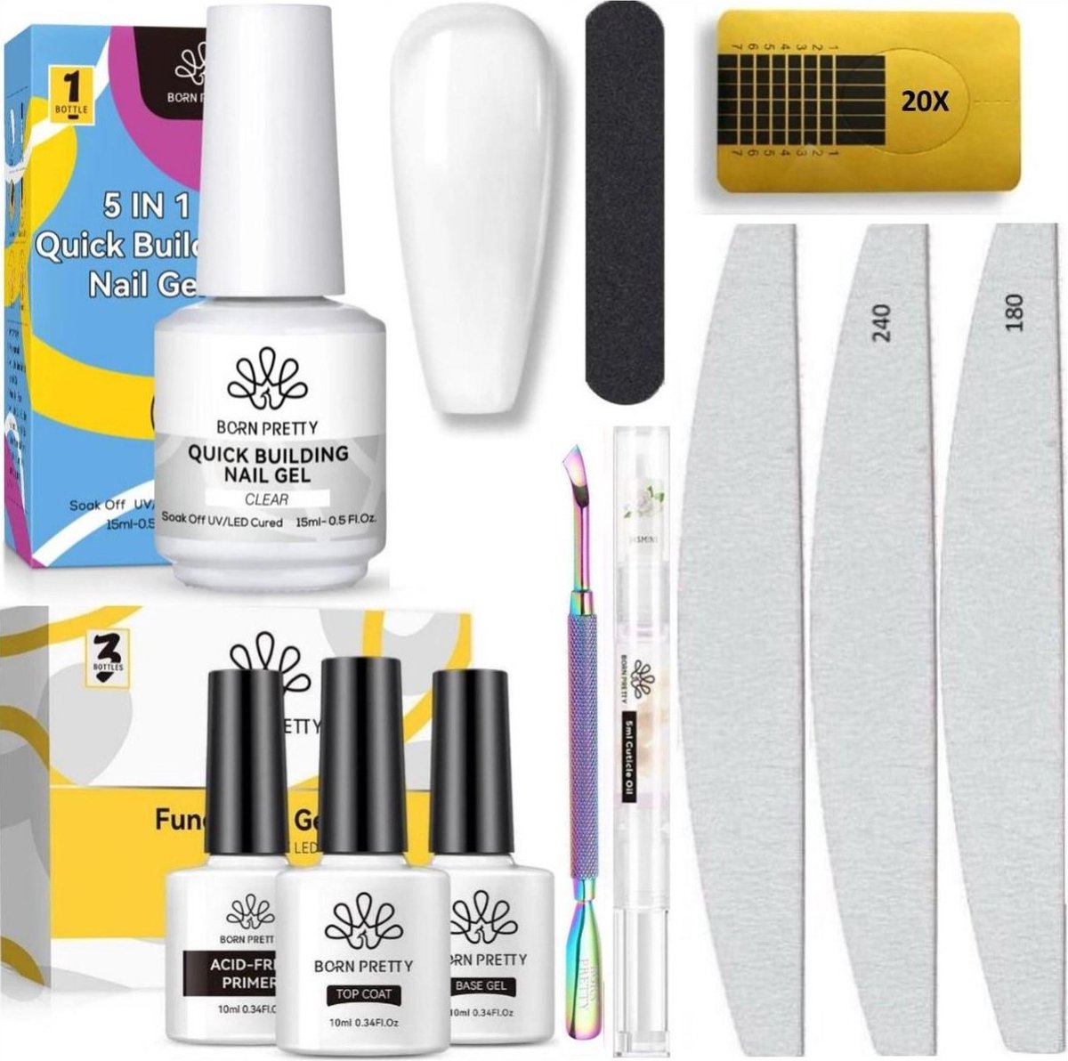 Goedkoopste Born Pretty - Biab - Builder in a bottle - Builder gel - Biab nagellak - Biab set - The gel bottle biab - Biab nagel builder - Gel in a bottle - Biab starter pakket - Biab gel