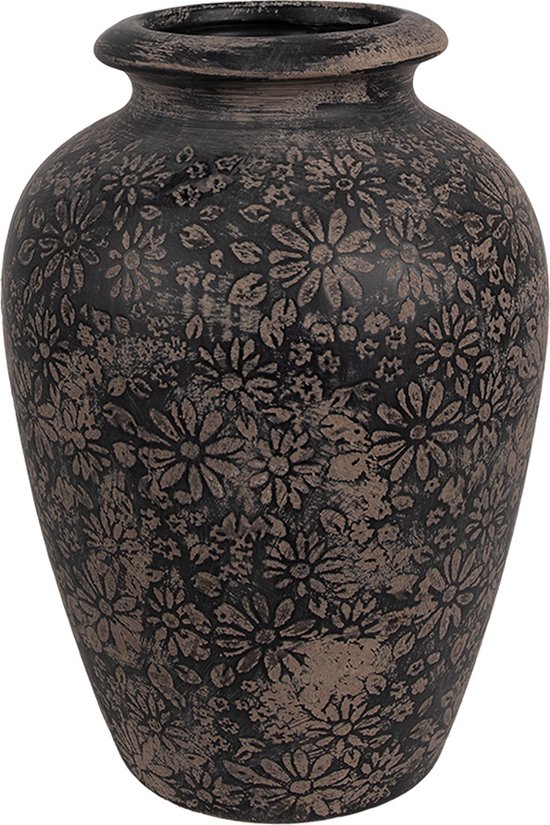 Clayre & Eef Vase Ø 18x26 cm Gris Céramique