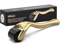 Dermaroller - 0.5 mm - 540 Micronaalden - Gezichtsroller - Baardroller - Huidverzorging - Goud