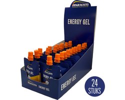 Maxim Energy Gel Orange Caffeine - 24 x 100g - Isotone - Sportgel met frisse sinaasappelsmaak - Sportvoeding