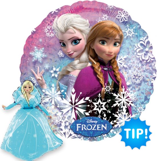 Disney Frozen Prinses Ballon Pakket 45 cm + 6 Roze Kleur Ballonnen 32 cm - Verjaardag Versiering - Folieballon Ongevuld - Ballonnenboog Decoratie Feest - Party Slinger Jongen Meisje