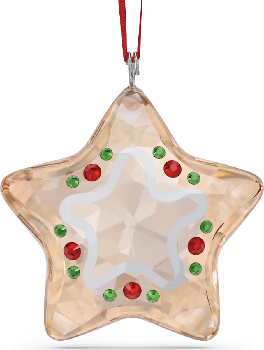 Swarovski Ornament Ster 5627610 | Swarovski beeldjes voor decoratie, kerstboom en cadeau | Holiday Cheers stijl, meerkleurig kristal ornament bruin
