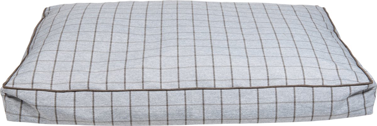 Tartan Hondenbed Lichtgrijs/taupe-l 90x60x12cm - Hond - Animal Boulevard - Ab10308 - Lichtgrijs/taupe