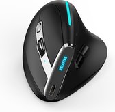 Draadloze ergonomische muis met aanpasbare sneltoetsen, oplaadbare verticale optisch programmeerbare 2.4G Bluetooth-muis met 8 knoppen en 5 instelbare DPI-niveaus voor laptop-pc