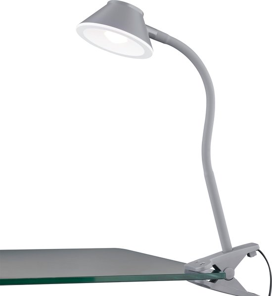 LED Klemlamp - Torna Berky - 3.5W - Warm Wit 3000K - Titaan - Kunststof