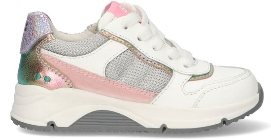 BunniesJR 224480-500 Baskets pour femmes basses Filles - Wit/ Rose / Multicolore - Cuir - Lacets