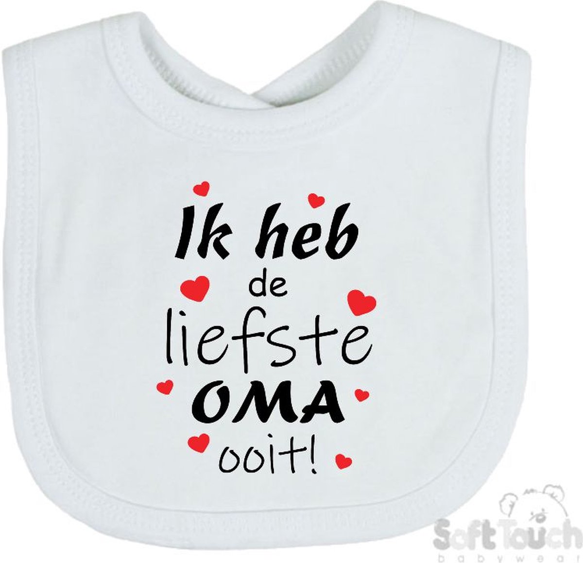 Goedkoopste Soft Touch Slabber Slabbetje Slab Ik heb de liefste Oma ooit! Moederdag Unisex Katoen Wit/zwart/rood Maat 33x22 Cm