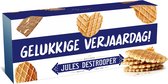 Jules Destrooper Parijse Wafels - "Gelukkige verjaardag! / Joyeux anniversaire!" - 2 dozen met Belgische koekjes - 100g x 2