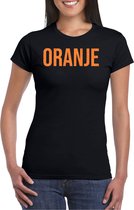 Bellatio Decorations Koningsdag shirt voor dames - oranje - zwart - glitters - feestkleding L