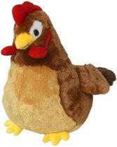 Gerimport Pluche haan knuffel - 20 cm - bruin - boederijdieren kippen speelgoed knuffels