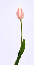 Seta Fiori - Luxe lange tulp - Franse tulp - zacht roze - Kunsttulp - 65cm -