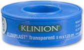 Klinion Hechtpleister transparant met ring 5m x 1,25cm - 18 stuks Klinion