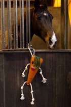 Excellent Horse Foodie Friends - 40 x 16 cm - Paardenspeeltje - Tegen stalverveling - Knabbelspeeltje - Paardenspeelgoed - Sterk Hondenspeelgoed - Jute - Wortel