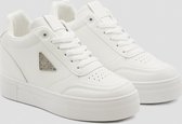 SmileFavorites® Dames Sneakers - Wit - Imitatieleer - Maat 37