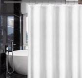 Douchegordijn, textiel van polyester, schimmelwerend, waterdicht, wasbaar, 183 x 213 cm, douchegordijn voor douche en bad (wit)