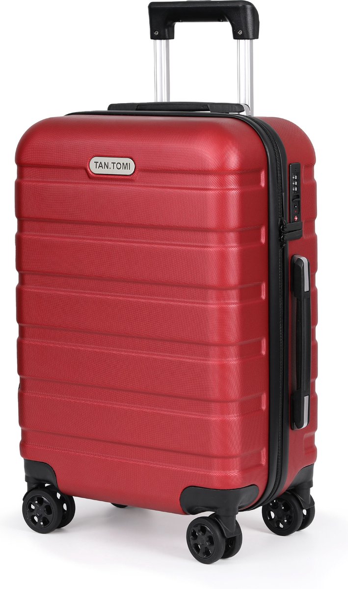 TAN.TOMI Handbagage Koffer - 41L Reiskoffer met 4 wielen - Handbagage Ruimbagage - Cijferslot - Reiskoffer - Trolley Koffer met Wielen - Rood