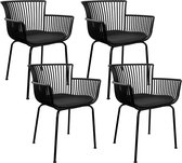 Set de 4 chaises de jardin Kick Otis - Zwart