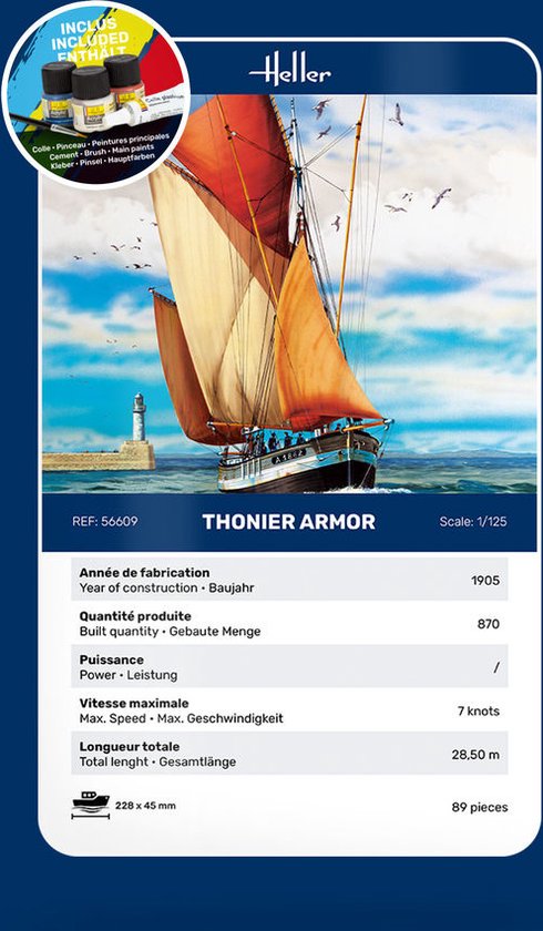 Heller 80609 Thonier Armor Plastic Model Kit, 1:125 schaal