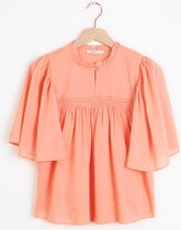 Sissy-Boy - Licht oranje A-lijn blouse met fladdermouwen