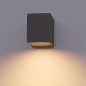 Calex Wandlamp Downlight Sanremo - GU10 - IP54 Water- en Stofbestendig - Geschikt voor Binnen en Buiten - Eenvoudige installatie - Rechthoek - Antraciet