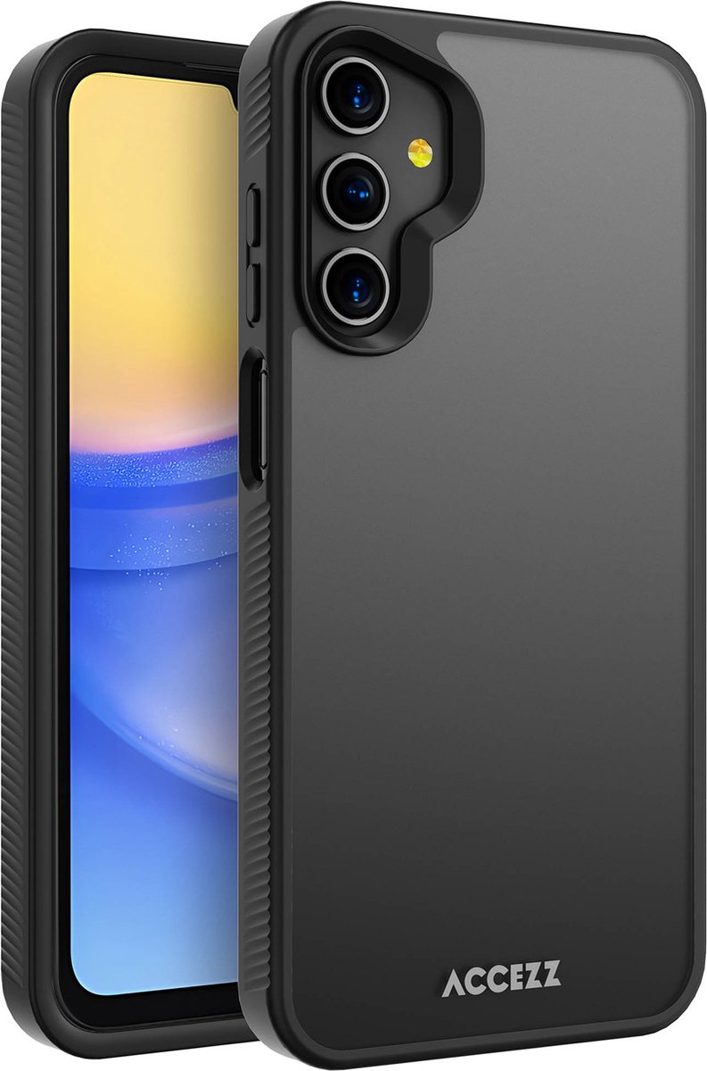 Accezz Hoesje Geschikt voor Samsung Galaxy A15 (5G) / A15 (4G) Hoesje - Accezz Rugged Frosted Backcover - zwart