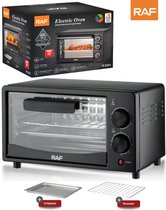 Kut oven Mini Elektrische Oven Zwart - 7L - 800W/ 250 Graden/ Met Grilplaat en Ovenrooster/ RAF/ Timer/ Compact/ Oven/ Grill/ Mini Oven/ Keuken/ Ovens