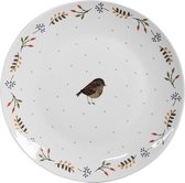 Clayre & Eef Assiette de petit déjeuner Ø 20 cm Blanc Céramique Oiseau