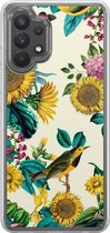 Casimoda® hoesje - Geschikt voor Samsung Galaxy A32 4G - Zonnebloemen / Bloemen - 2-in-1 case - Schokbestendig - Bloemen - Verhoogde randen - Multi, Transparant