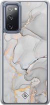 Casimoda® hoesje - Geschikt voor Samsung Galaxy S20 FE - Marmer Grijs - 2-in-1 case - Schokbestendig - Marble design - Verhoogde randen - Grijs, Transparant