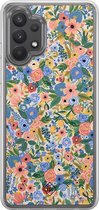 Casimoda® hoesje - Geschikt voor Samsung Galaxy A32 4G - Blue Gardens - 2-in-1 case - Schokbestendig - Bloemen - Verhoogde randen - Blauw, Transparant