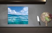 Inductieplaat Beschermer - Abstract uitzicht van de Blauwe Oceaan - 59x52 cm - 2 mm Dik - Inductie Beschermer - Bescherming Inductiekookplaat - Kookplaat Beschermer van Zwart Vinyl