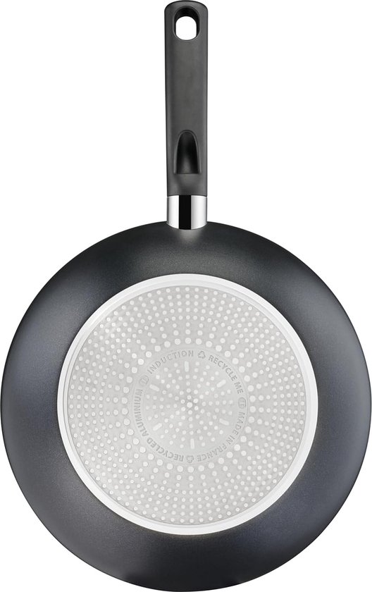 Lagostina Rigenera Green Wok Non-Stick Coating Made of 100% Recycled Aluminium Diameter 28 cm Induction Pan and Oven with Lagospot Cooking Display Scratch-Resistant Ergonomic Bakelite Handle