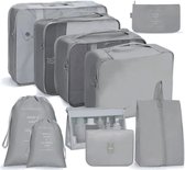 kofferorganizer 10 stuks, packing cubes, lichtgewicht reisbagage organizer, waterdicht, ruimtebesparend, packing cubes voor koffers, reisorganizer, grijs