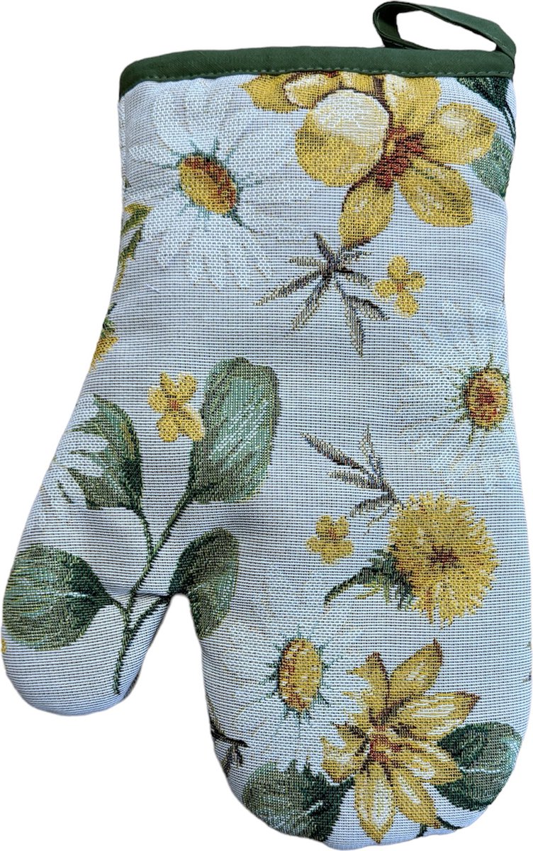 Pannenwant - luxe gobelinstof - Solis - Gele bloemen - Boterbloemen