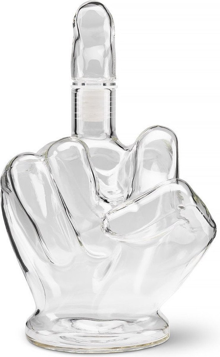 Ingenious Gifting Middelvinger Karaf - Decanteerder - 1L - Met Stopper - 94148