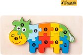 Houten Blokpuzzel - Kalf - Montessori Speelgoed - Vroege educatieve ontwikkeling - 3D puzzel - Peuter - Kinderen - 3 Jaar - Gift - Cadeau