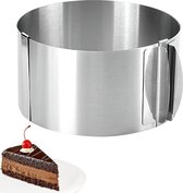 Taartring Verstelbaar Hoog 8,5 cm - RVS Bakring Verstelbaar - Maatvaste Cakevorm Bakring, Verstelbare Taartring voor Moeiteloze Bereiding van Taarten en Taarten