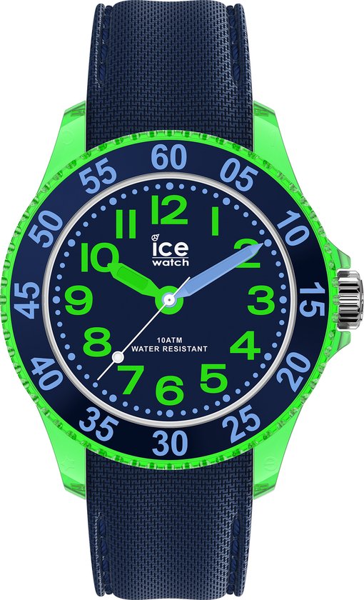 IW018931 Montre Kinder Dino plastique bleu foncé avec bracelet vert et silicone