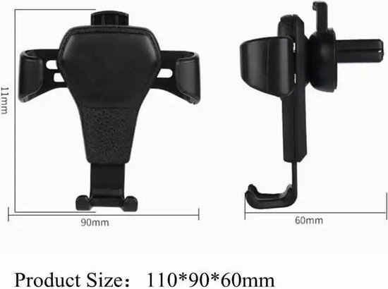 Autohouder telefoon smartphone - Telefoon houder Auto ventilatie - Telefoonhouder auto - Auto accessoires - Horizontale ventilatie - Mobiele houder - GSM-houder - Universele houder