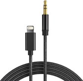 Câble Aux pour iPhone - Zwart - QQP - Câble Aux Voiture adapté pour iPhone - Aux à 8 Broches - Câble Audio Aux Prise Casque - 3,5 mm - 1 Mètre
