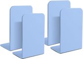 Boekensteunen, metaal, wit, 4 stuks, boekenstandaard, boekenstandaard, boekenstandaard voor leesstandaard, muziekstandaard, boekensteunen voor kantoor, school, thuis, bibliotheek (blauw)
